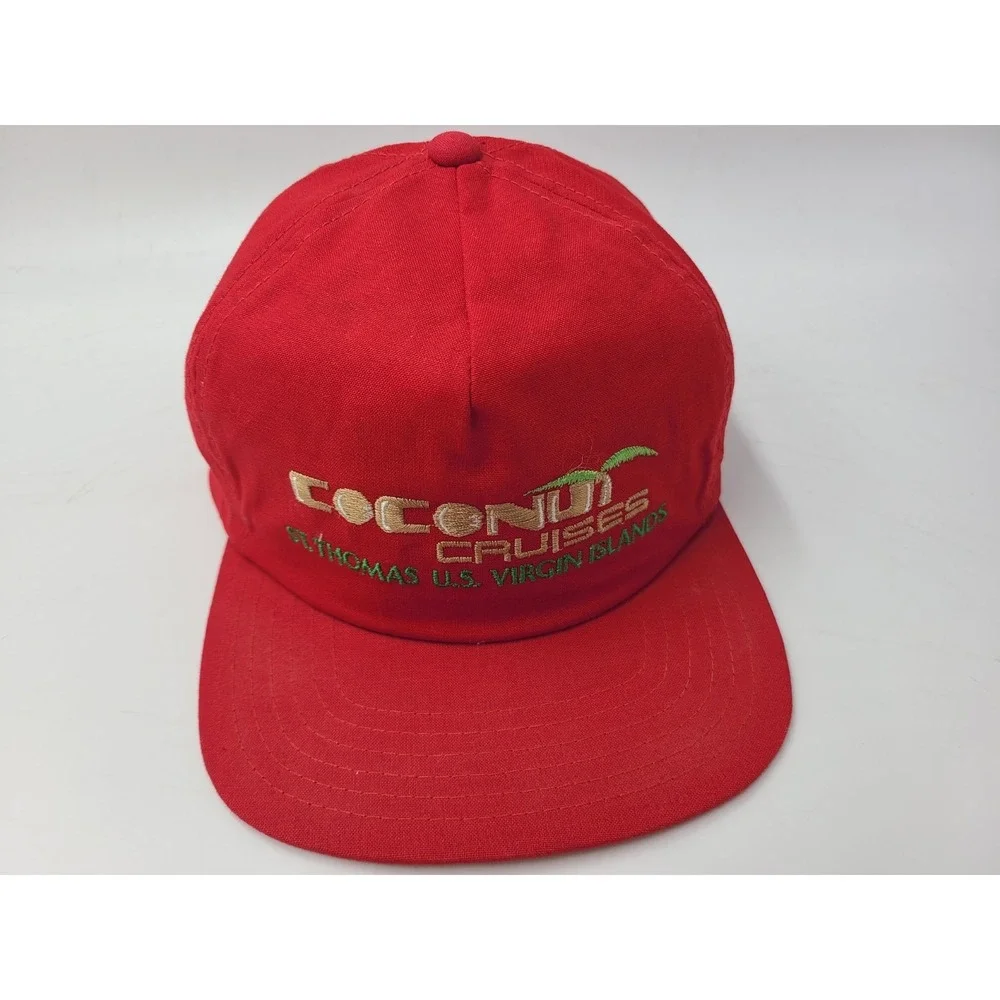 Vtg St Thomas Virgin Islands‎ Hat Cap Coconut Cruises Zip Strapback (Fits Small)